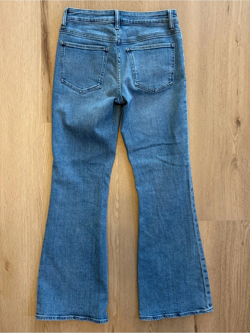 Quince Luna Stretch Flare Jeans in Seaside Blue